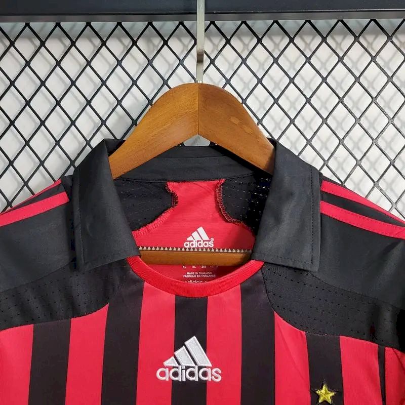Camisa retrô de mangas compridas do AC Milan 2007/08 Home