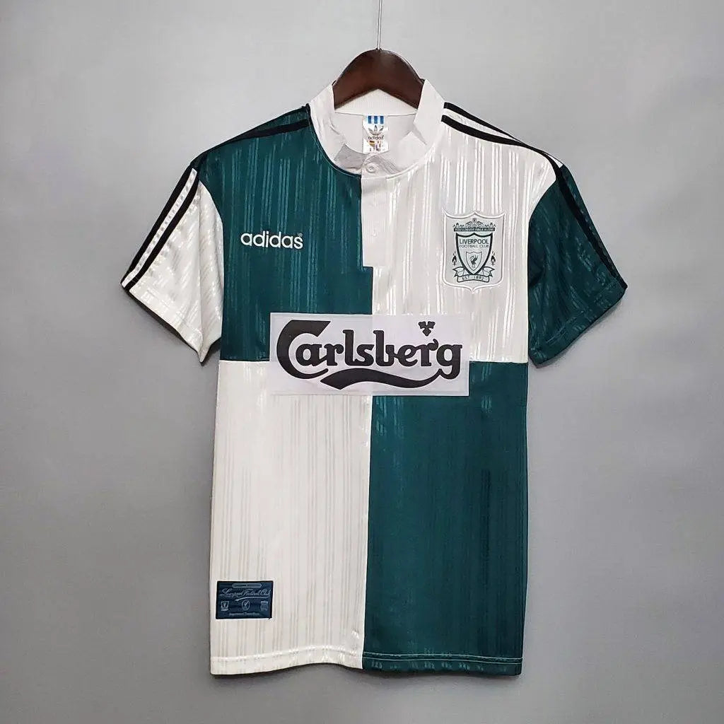 Camisa retrô reserva do Liverpool 1995/96