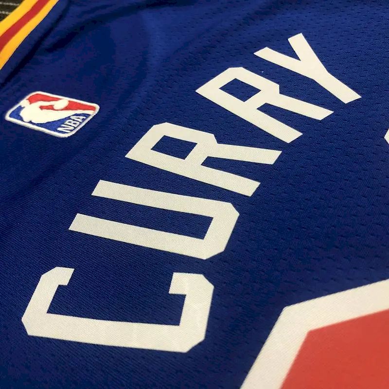 Camisa Stephen Curry Azul Masculina - Edição Clássica do 75º Aniversário
