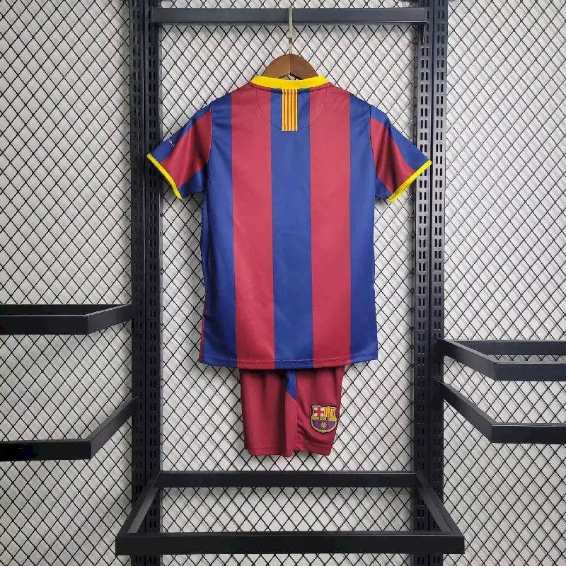 Barcelona 2010/11 Home Kids Retro Jersey And Shorts