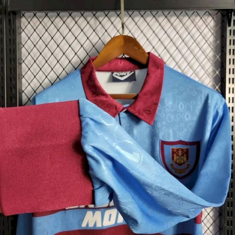 Camisa retrô de mangas compridas reserva do West Ham United 1995/97