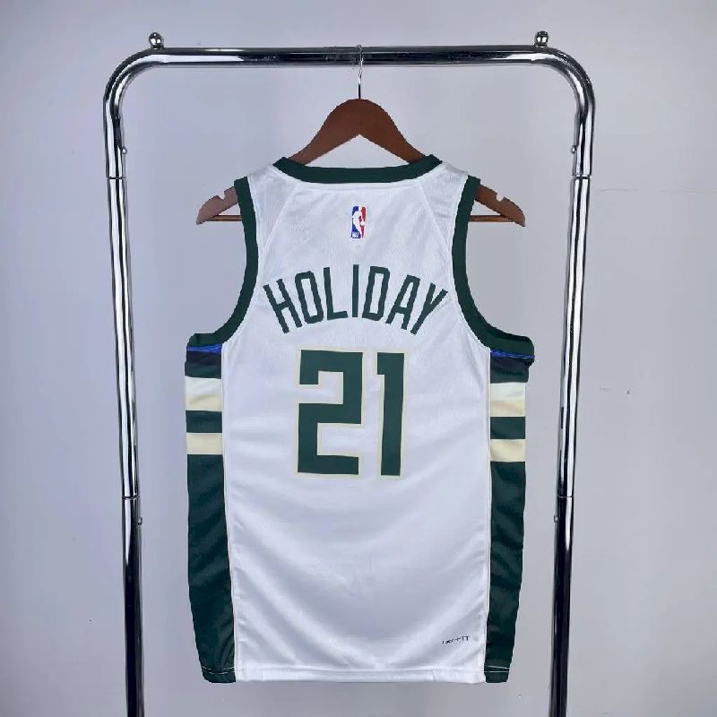 Camisa Jrue Holiday Branca Masculina 2023 - Time Principal