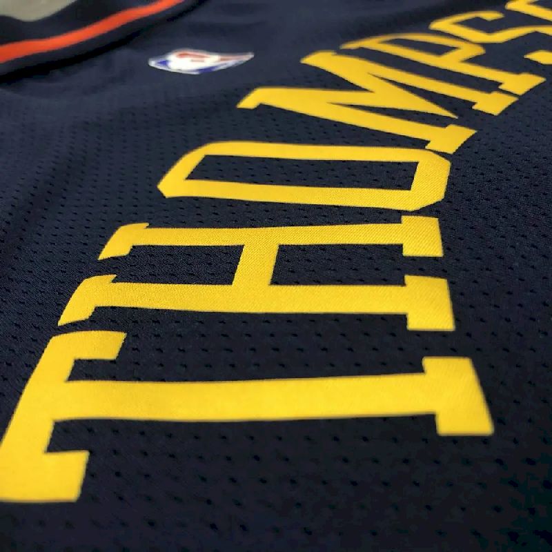 Camisa masculina Klay Thompson azul marinho versão jogador – edição clássica retrô