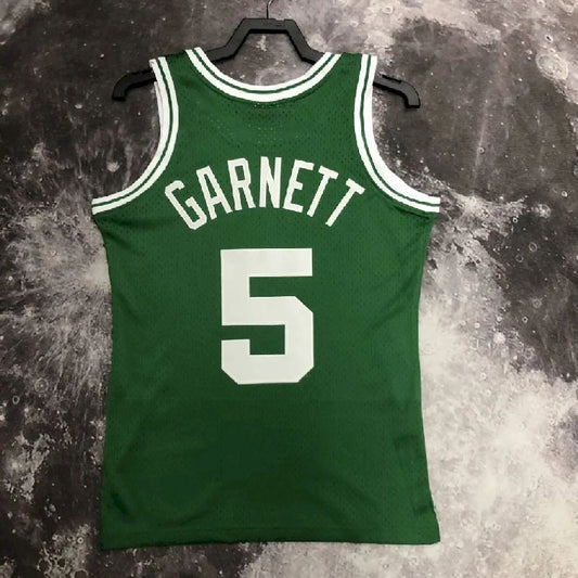 Camisa masculina M&N Kevin Garnett verde retrô 2007/08