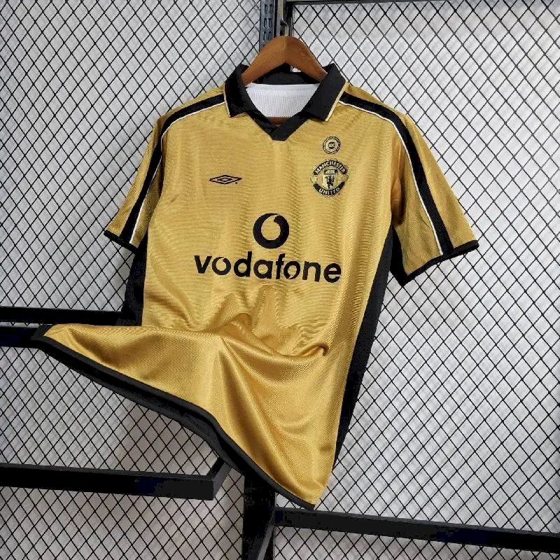 Camisa reversível do Manchester United Centenary 2001/02, reserva e terceira camisa retrô