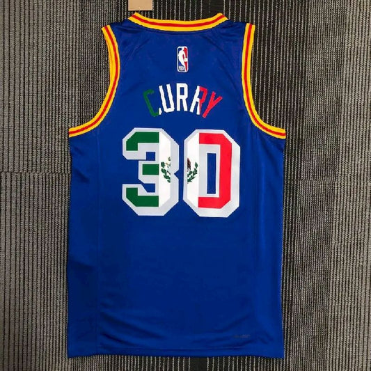 Camisa Stephen Curry Azul Retro Masculina – Edição de 75º Aniversário