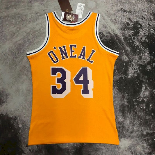 Camisa Masculina M&N 96/97 Shaquille O'Neal Amarela Retrô