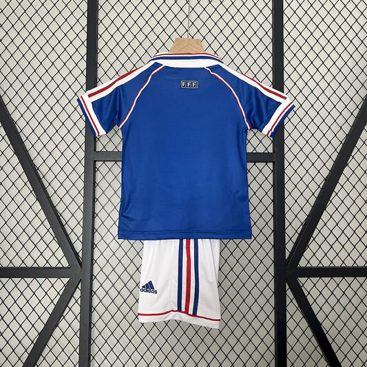 Camisa e shorts retrô infantil França 1998