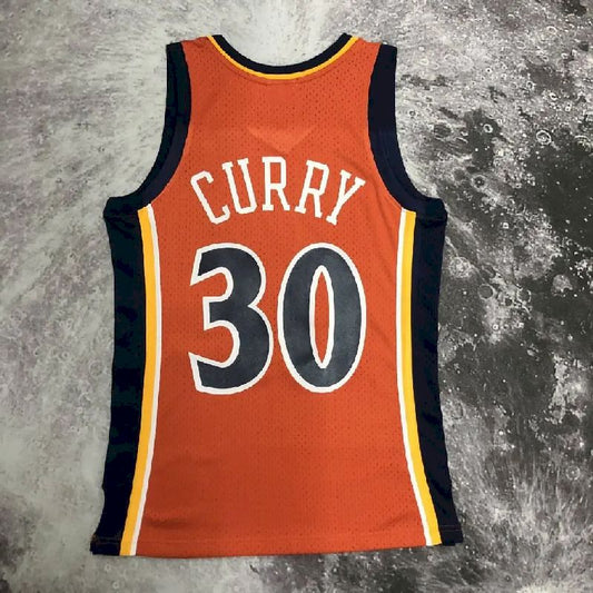 Camisa M&N Stephen Curry Laranja Retro Masculina 2009/2010
