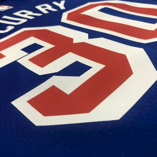 Camisa Stephen Curry Azul Masculina - Edição Clássica do 75º Aniversário