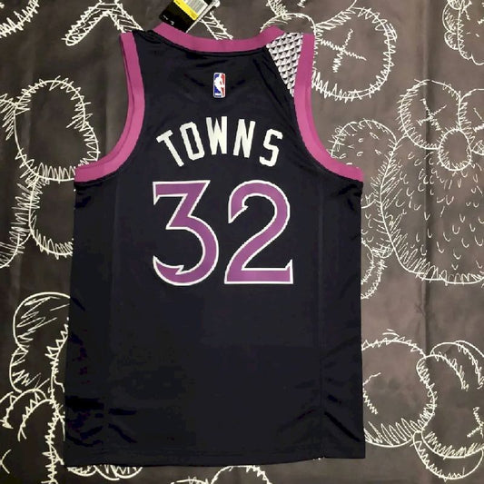 Camisa preta masculina Karl-Anthony Towns Team