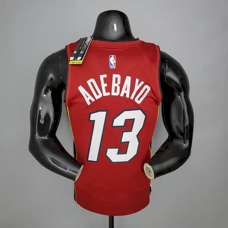 Camisa masculina Bam Adebayo vermelha 2020-21 Swingman versão jogador – Edição Statement