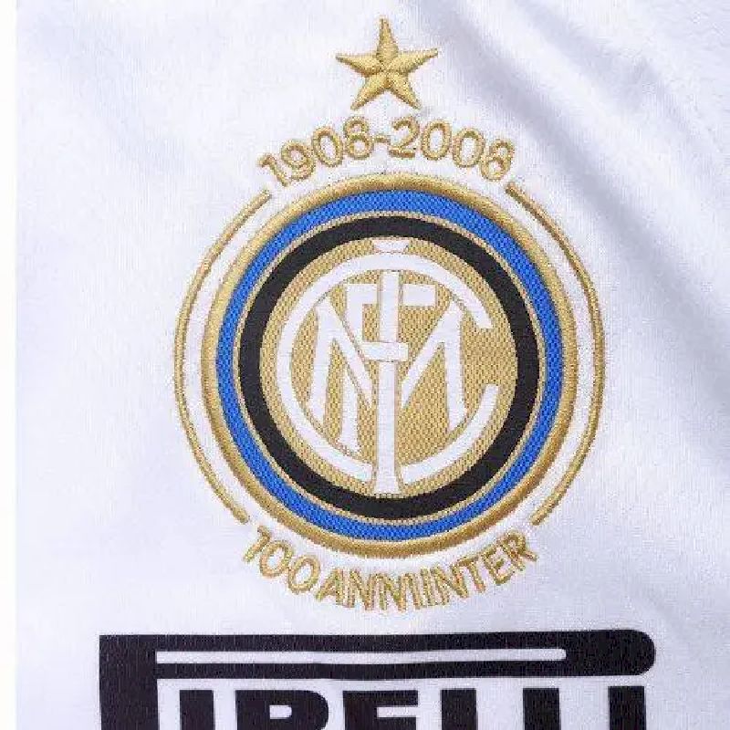 Camisa retrô reserva do Inter de Milão 2007/08 comemorativa do 100º aniversário