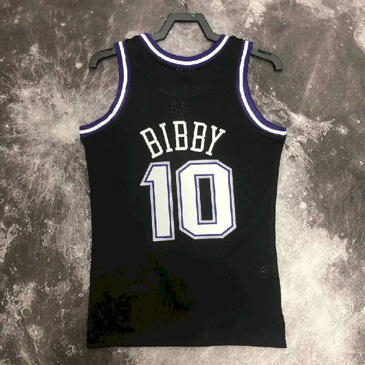 Camisa masculina M&N 2001 Mike Bibby preta retrô