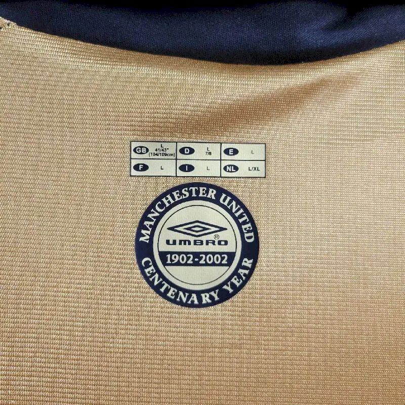 Camisa reversível do Manchester United Centenary 2001/02, reserva e terceira camisa retrô