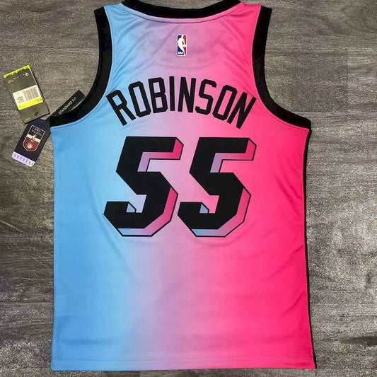 Men’s Duncan Robinson 2020-21 Pink Swingman Player Version Jersey – City Edition