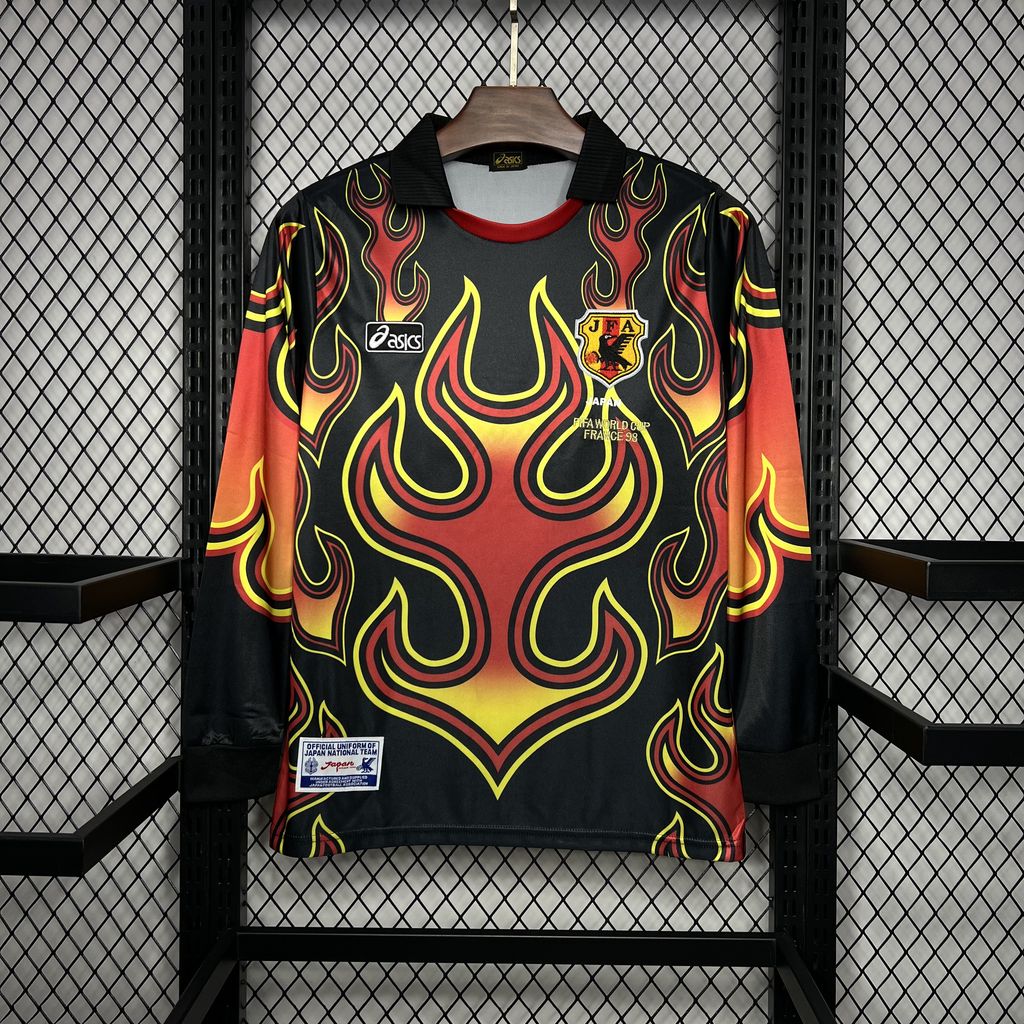 Camisa retrô de goleiro do Japão 1998 Red Flame