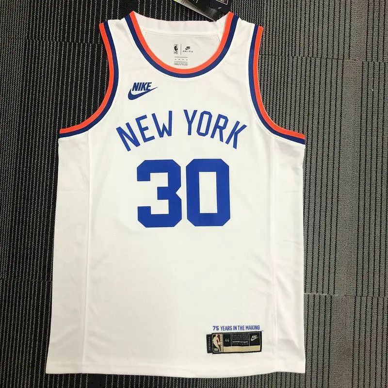 Camisa Julius Randle Masculina Branca 2021-22 75º Aniversário – Edição Clássica