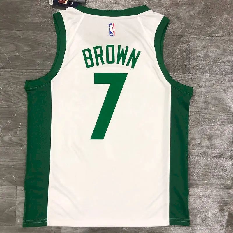 Men’s Jaylen Brown White 2020-21 Swingman Player Version Jersey – City Edition