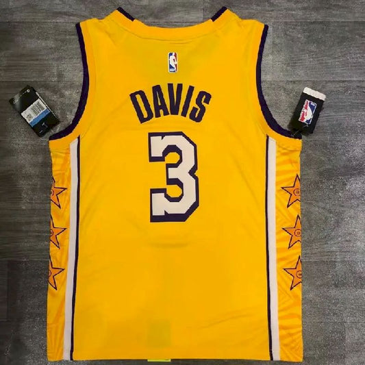 Camisa Anthony Davis Yellow City Edition Masculina Versão Jogador