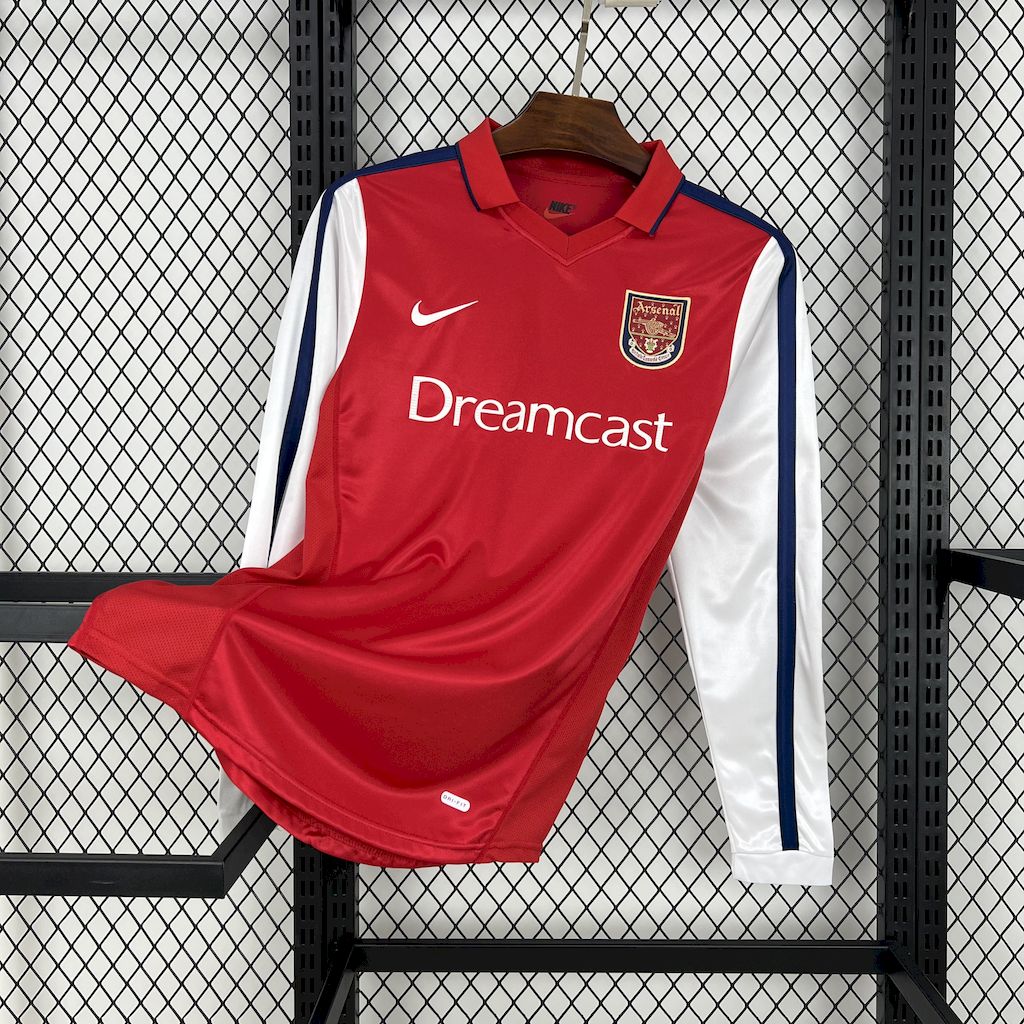 Camisa retrô de mangas compridas do Arsenal 2000/01 Home