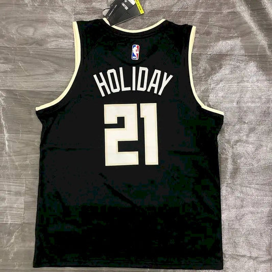 Camisa Swingman Preta Jrue Holiday 2020-21 Masculina – Edição Statement