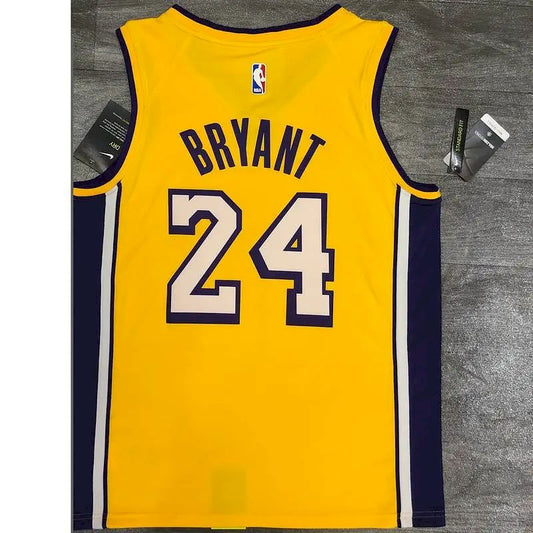 Camisa amarela masculina Kobe Bryant versão jogador – Edição clássica retrô