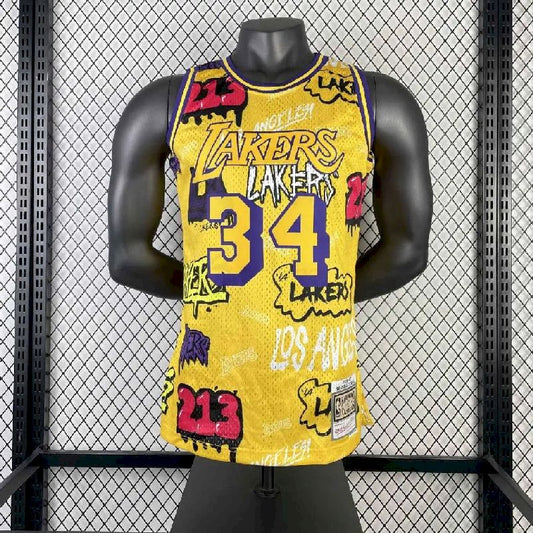Camisa Masculina M&N Shaquille O'Neal Retro Amarela 1996/97