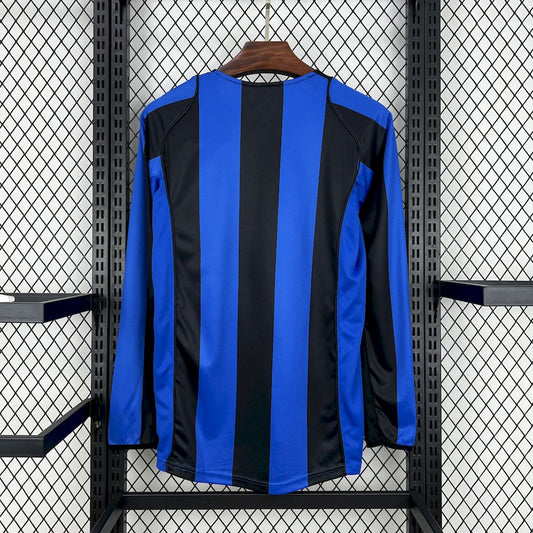 Camisa retrô de mangas compridas Inter de Milão 2004/05 Home