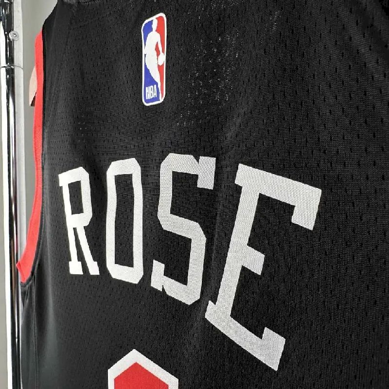 Camisa preta masculina Derrick Rose 2024 – Edição City