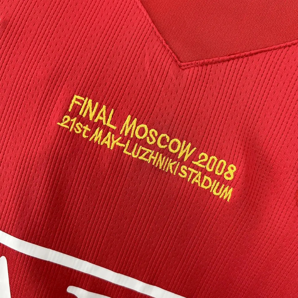 Camisa retrô de mangas compridas Manchester United 2007/08 Home UCL
