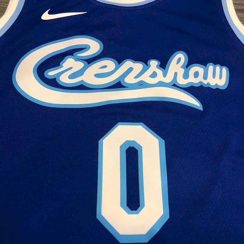 Camisa Kyle Kuzma Masculina Azul Versão Jogador – Edição Clássica Retro Conjunta
