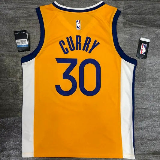 Camisa amarela masculina Stephen Curry versão jogador – Edição Statement