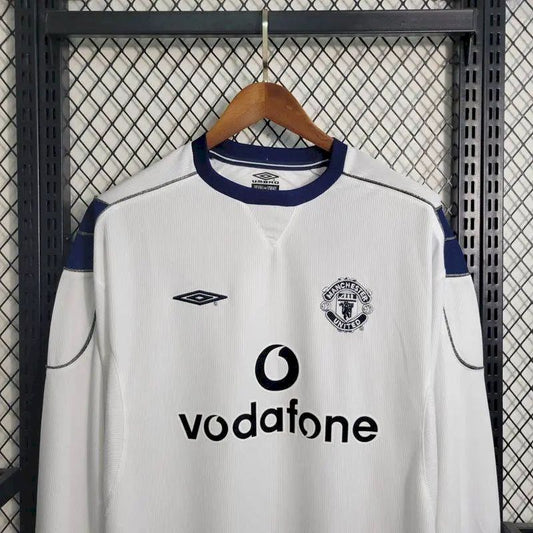 Camisa retrô de mangas compridas reserva do Manchester United 2000/01