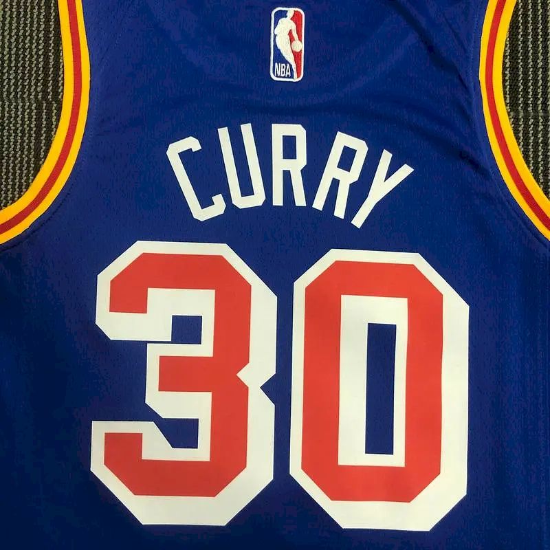 Camisa Stephen Curry Azul Masculina - Edição Clássica do 75º Aniversário