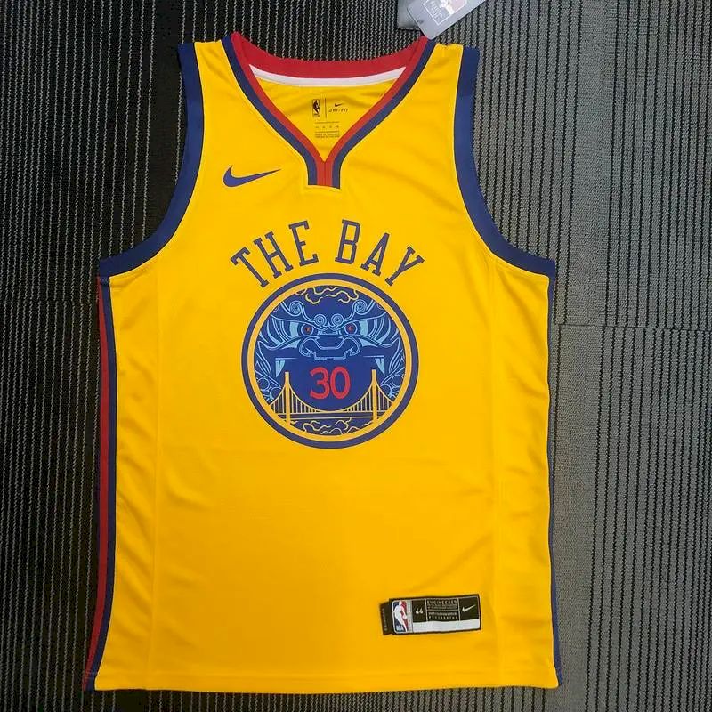 Men’s Stephen Curry Yellow Swingman Player Version Jersey – City Edition