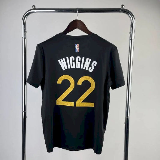 Camiseta preta masculina do time Andrew Wiggins