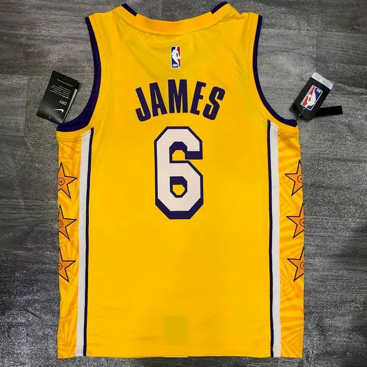 Camisa LeBron James Masculina Amarela Versão Jogador 2020-21 – Edição City
