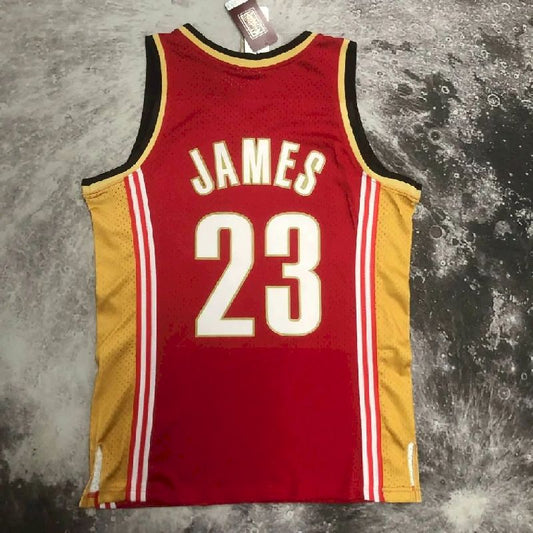 Camisa masculina M&N 2003/04 LeBron James vermelha retrô