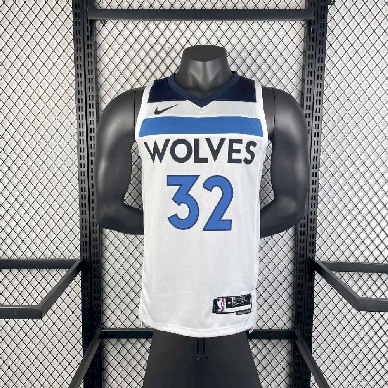 Camisa masculina Karl-Anthony Towns, branca, time titular, 2023