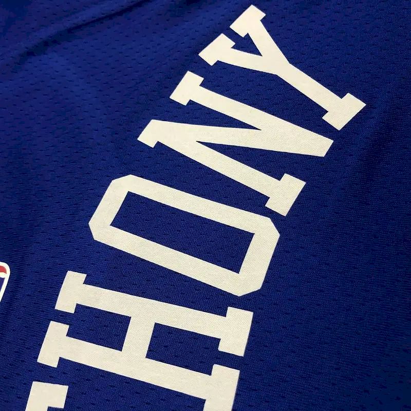 Men’s Carmelo Anthony Blue 2020-21 Swingman Player Version Jersey – Icon Edition