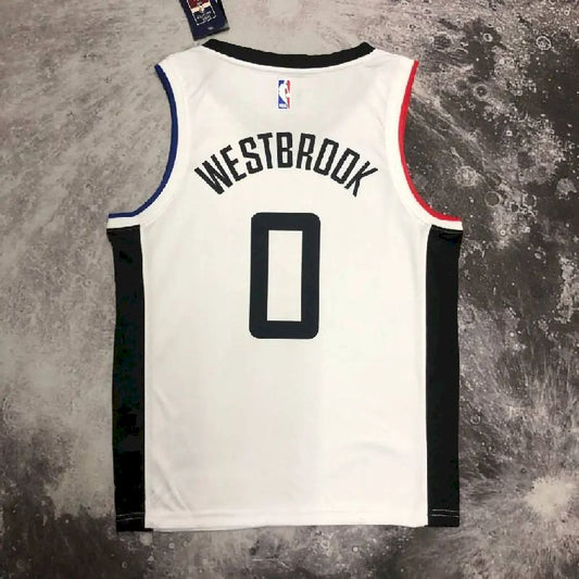 Camisa masculina Russell Westbrook branca da equipe