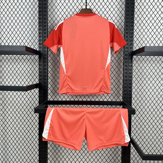 Real Madrid 2025/26 Orange Color Goalkeeper Kids Kit