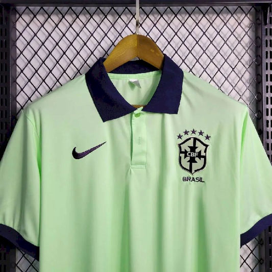 Men's Brazil 2023/24 Light Green Polo Jersey