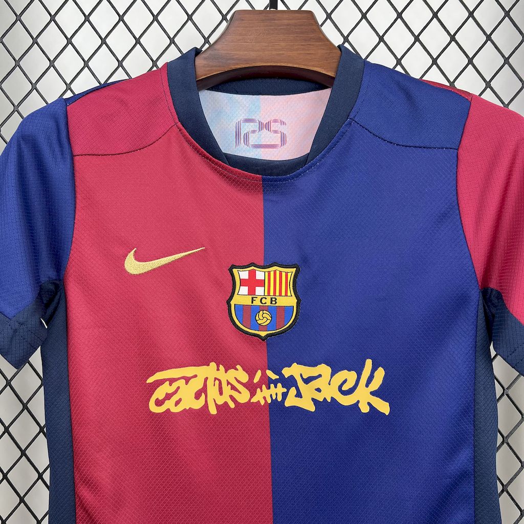 Barcelona 2024/25 Home Travis Scott Edition Kids Kit
