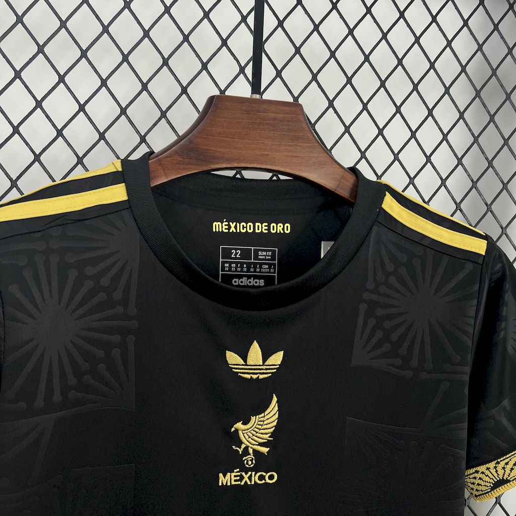 Kids Mexico 2025/26 Gold- Black Kit