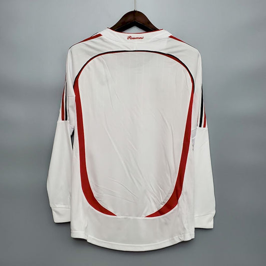 Camisa reserva de mangas compridas retrô do AC Milan 2006/07