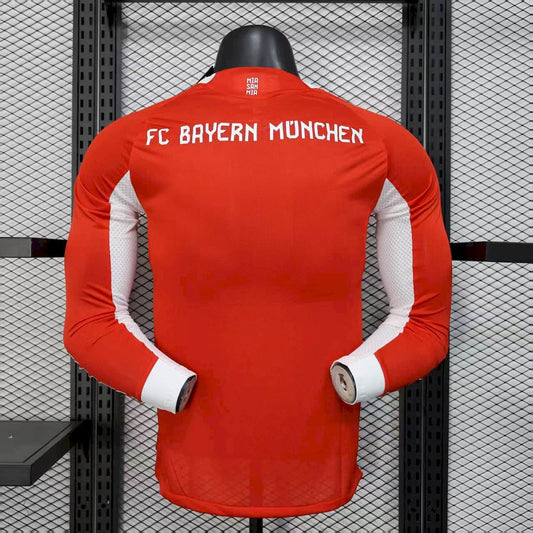 Bayern Munich 2025/26 Home Long Sleeves Jersey Player Version