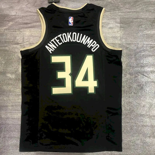 Camisa Swingman Preta Giannis Antetokounmpo Masculina 2020-21 – Edição Statement