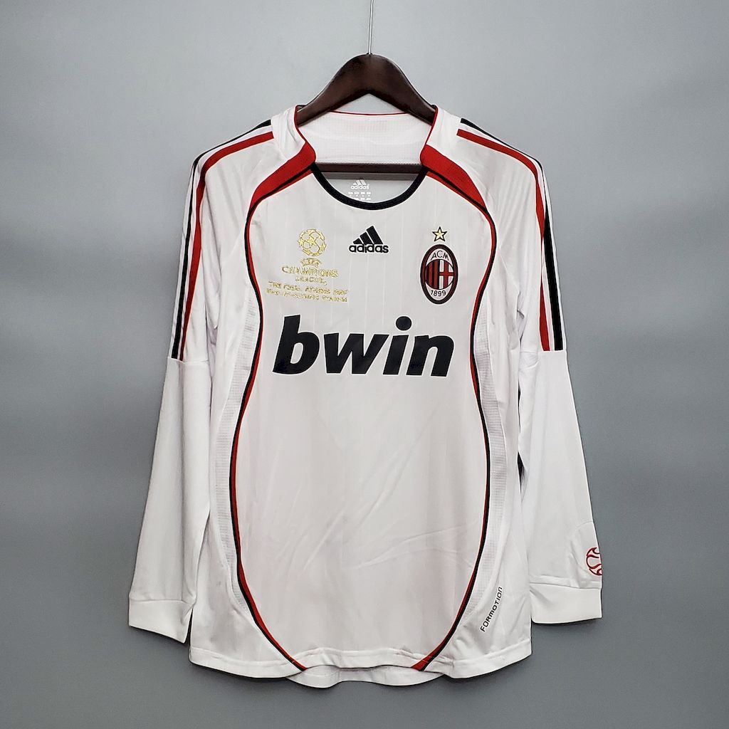 Camisa reserva de mangas compridas retrô do AC Milan 2006/07
